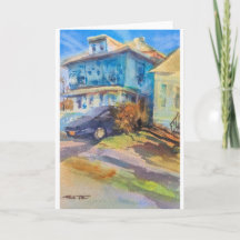 Lange schaduwen op Park St Watercolor Kaart
