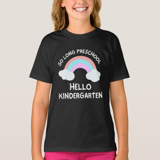 Lange school Hallo Kindergarten T-shirt (Voorkant)
