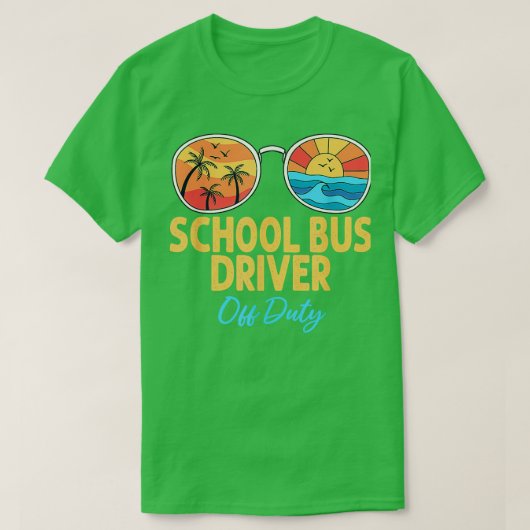 Lange schoolbuschauffeur uit dienst, gelukkige laa t-shirt (Design voorkant)