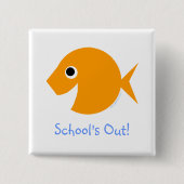 Lange schoolzomervakantie vierkante button 5,1 cm (Voorkant)