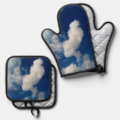 Lange schuine wolk ovenwant & pannenlap set (Voorkant / Achterkant)