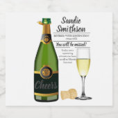 lange service award pensioen cadeau baas Sparkling Sparkling Wijnetiket (Enkel label)