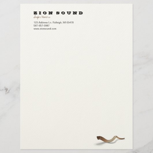 Lange Shofar - natuurlijk Briefhoofd Ontwerp (Voorkant)