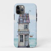 Lange skinny verweerde grijze strandhut waterverf Case-Mate iPhone case (Achterkant)
