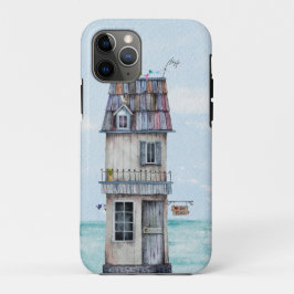 Lange skinny verweerde grijze strandhut waterverf Case-Mate iPhone case