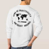 Lange sleeves wit, zwarte print t-shirt (Achterkant)