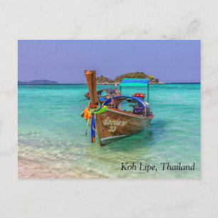 Lange staartboot Koh Lipe, Thailand Feestdagenkaart
