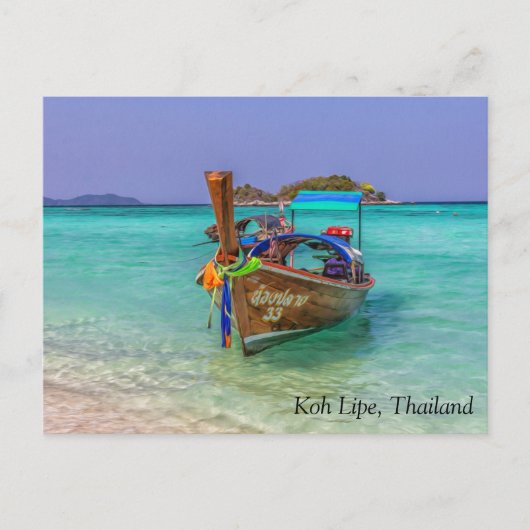 Lange staartboot Koh Lipe, Thailand Feestdagenkaart (Voorkant)