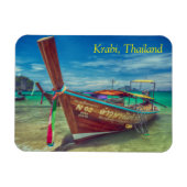 Lange staartboot op het strand, Krabi, Thailand Magneet (Horizontaal)