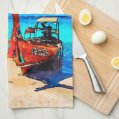 Lange staartboot op Thai Theedoek (Quarter Fold)