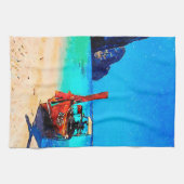 Lange staartboot op Thai Theedoek (Horizontaal)