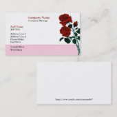 Lange Stem Rode Rozen Business Card Template Visitekaartje (Voorkant / Achterkant)
