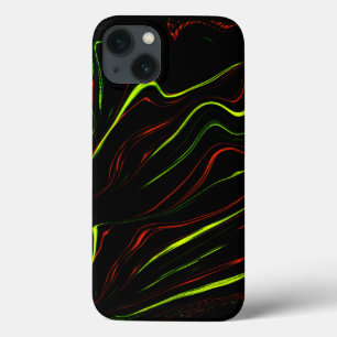 Lange strokken met rode en groene golven, zwarte a Case-Mate iPhone case