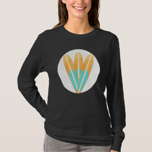 Lange surfplanken op Surfer Summer Beach T-shirt