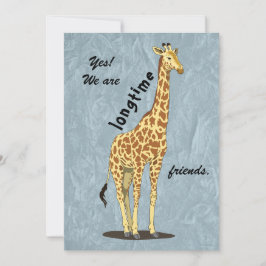 Lange tijd vrienden - met Giraffe afbeelding Feestdagenkaart