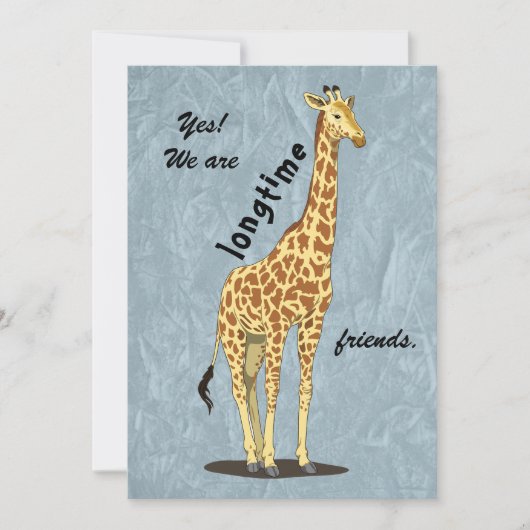 Lange tijd vrienden - met Giraffe afbeelding Feestdagenkaart (Voorkant)