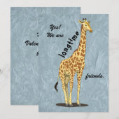 Lange tijd vrienden - met Giraffe afbeelding Feestdagenkaart (Voorkant / Achterkant)