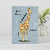 Lange tijd vrienden - met Giraffe afbeelding Feestdagenkaart (Staand voorkant)