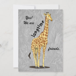 Lange tijd vrienden - met Giraffe afbeelding Feestdagenkaart