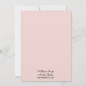 Lange Tule Regal Royal Glam Blush Roze Bruiloft Kaart (Achterkant)