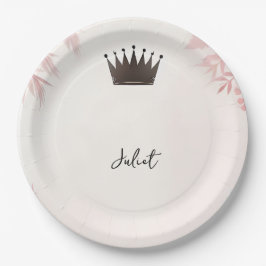 Lange Tulle Regal Glam Blush Roze Vrijgezellenfees Papieren Bordje