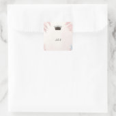 Lange Tulle Regal Glam Blush Roze Vrijgezellenfees Vierkante Sticker (Tas)