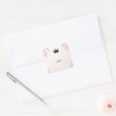 Lange Tulle Regal Glam Blush Roze Vrijgezellenfees Vierkante Sticker (Envelop)