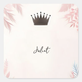 Lange Tulle Royale Glam Roze Roze Bruidsfeest Vierkante Sticker