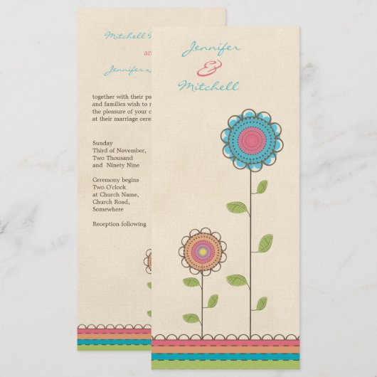 Lange Uitnodiging van de Bloemen van de Regenboog (Voorkant / Achterkant)