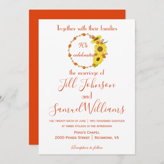 Lange uitnodiging voor het houden van bloemen voor (Voorkant / Achterkant)