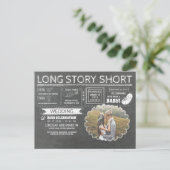 Lange Verhaal Kort Huwelijk En Baby Feest Aankondigingskaart (Staand voorkant)