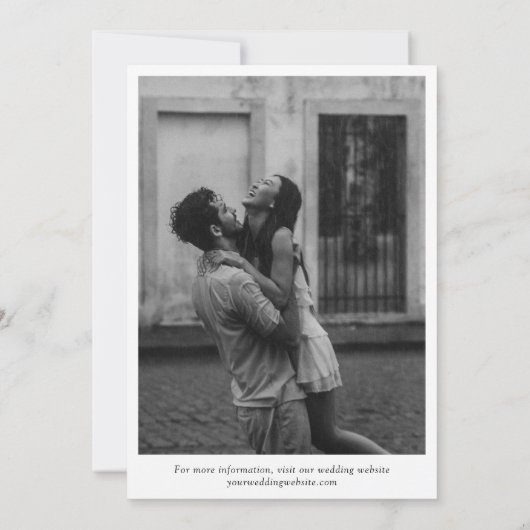 Lange verhaal korte Relatie tijdlijn infographic Save The Date (Achterkant)