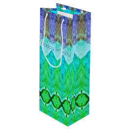 Lange verjaardagscadeauzak in Paarse en Blues Wijn Cadeautas