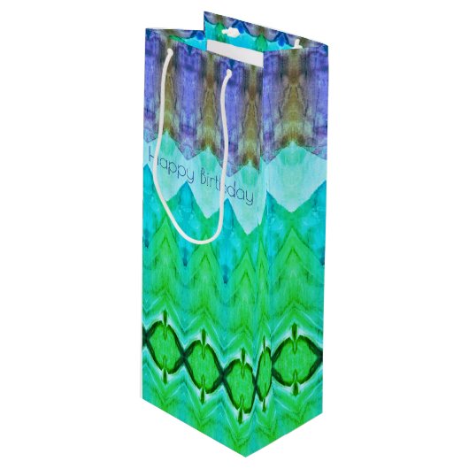 Lange verjaardagscadeauzak in Paarse en Blues Wijn Cadeautas (Voorkant Gekanteld)