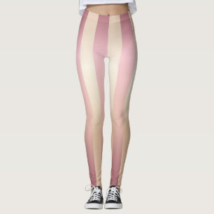 Lange Verticale Gouden Roos, Ivoor, Streep Legging