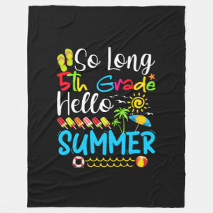 Lange vijfde klas Hallo zomerdag op school. Fleece Deken