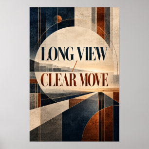 Lange visie heldere zet moderne geometrische typog poster