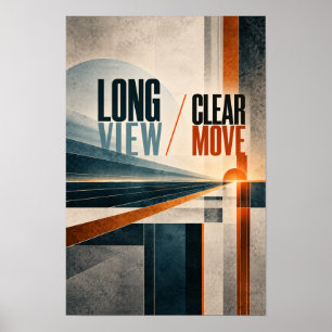 Lange visie heldere zet moderne typografie strateg poster