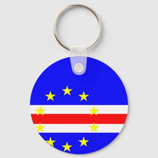 Lange vlag van Kaapverdië Sleutelhanger (Voorkant)