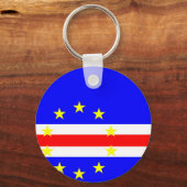 Lange vlag van Kaapverdië Sleutelhanger (Voorkant)