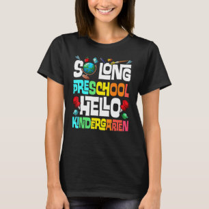 Lange voorschoolse Hallo Kindergarten Prek Graduat T-shirt