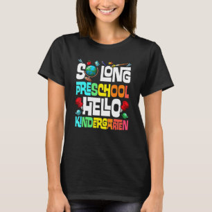 Lange voorschoolse Hallo Kindergarten Prek Graduat T-shirt
