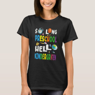 Lange voorschoolse Hallo Kindergarten Prek Graduat T-shirt