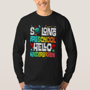 Lange voorschoolse Hallo Kindergarten Prek Graduat T-shirt