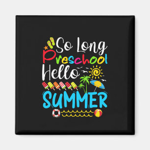 Lange voorschoolse Hallo zomerdag op school. Magneet