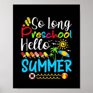Lange voorschoolse Hallo zomerdag op school. Poster