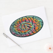 Lange, vreemde reis ovale sticker (Envelop)