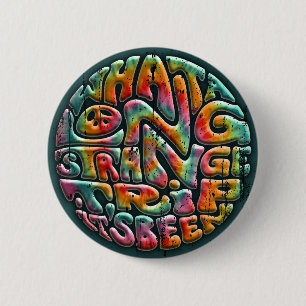 Lange, vreemde reis ronde button 5,7 cm