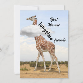 Lange vrienden - met Giraffe foto Feestdagenkaart