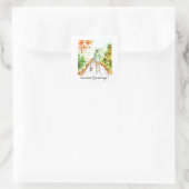 Lange Wandeling Thuis Vierkante Sticker (Tas)